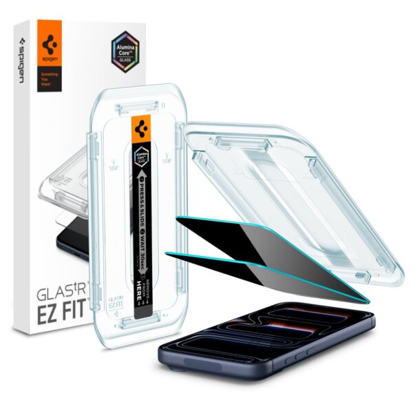 Spigen Glas.tR EZ Fit Privacy Schutzfolie für iPhone 17 Pro/17/16 Pro – 2er Set