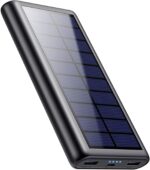 QTshine Solar Powerbank 26800mAh – USB-C Schnellladung mit 3 Ausgängen für iPhone & Samsung