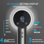 BAMCOO Ionen-Haartrockner 1500W mit HD-Display – Professionelles Föhnen in 5x schneller – Bild 4