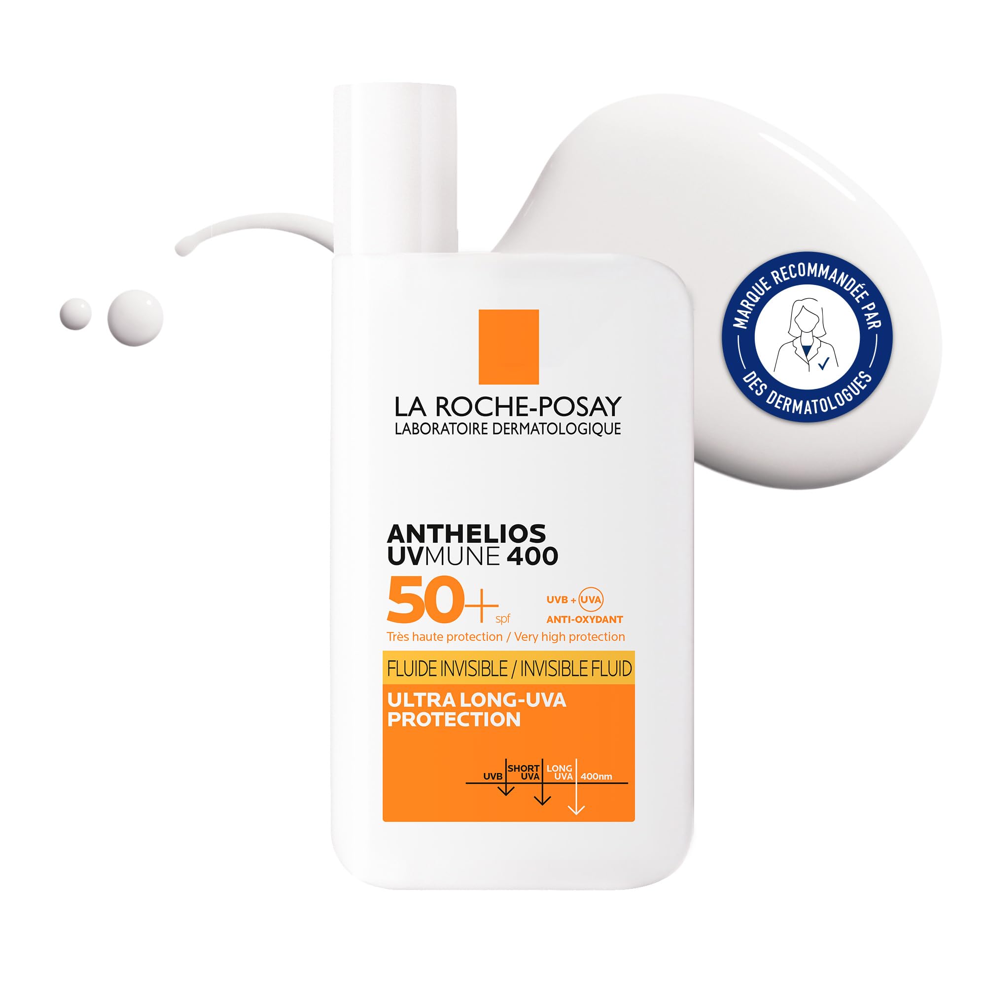 61FD53opkLL._SY2000_.jpg La Roche-Posay Anthelios UVmune 400 Invisible Fluid LSF 50+ – Sonnenschutz 50 ml – Bild 1