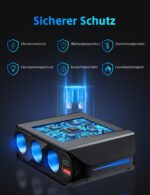 SONRU 180W KFZ Zigarettenanzünder Verteiler 7 in 1 – 4 USB & 3 Steckdosen für 12V/24V – Bild 5