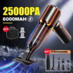DiliDala Handstaubsauger Akku 25000PA – Kabelloser Autostaubsauger mit 3-Gang Saugleistung – Bild 4