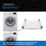 kör4u Zwischenbaurahmen 60,5x54,5cm mit Ausziehplatte & Zurrgurt – Stahlrahmen für Waschmaschine & Trockner – Bild 4