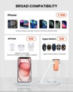 GEEKERA 3-in-1 Wireless Charger – Induktive Ladestation für iPhone, Apple Watch & AirPods – Bild 2