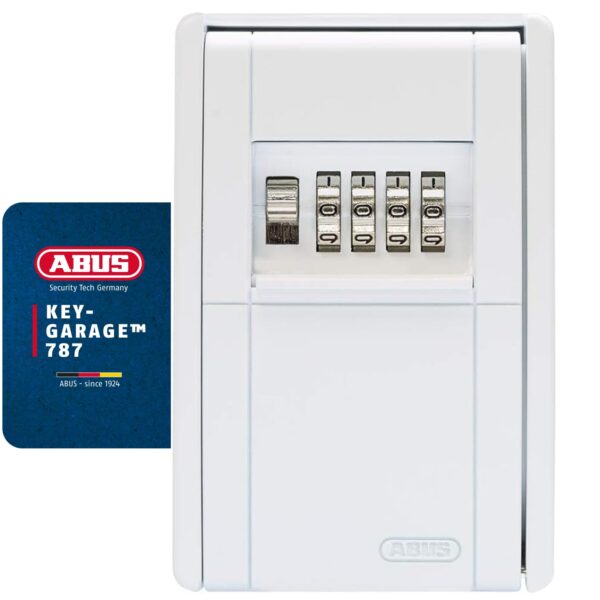 ABUS KeyGarage 787 – Schlüsselsafe mit Zahlencode zur Wandmontage in Weiss