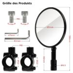 Evermotor Lenkerendenspiegel 22mm E-geprüft – 360° drehbar für Motorrad & Roller – Bild 6