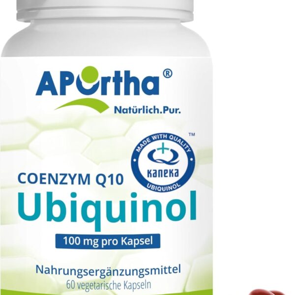 APOrtha Kaneka Ubiquinol CoQ10 100 mg – 60 vegetarische Kapseln mit patentiertem Rohstoff