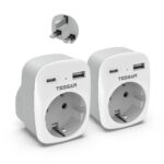 TESSAN 2er Pack Reiseadapter Typ G – 3 in 1 UK Stecker mit USB C & USB A für Grossbritannien