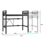 Mointal Mikrowellenregal 2-stufig verstellbar aus Kohlenstoffstahl – Küchenorganizer mit 8 Haken – Bild 3