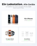 JARGOU 3-in-1 kabellose Ladestation – iPhone, Apple Watch & AirPods gleichzeitig laden – Bild 3