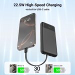 Sprockly Powerbank 20000 mAh mit 3 integrierten Kabeln – 22,5 W Schnellladung für alle Geräte – Bild 3