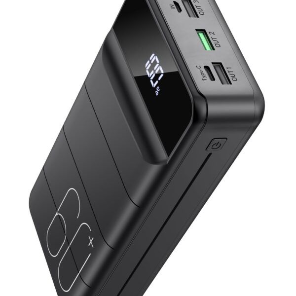 PDBEST 60000mAh Powerbank mit 22,5W USB-C Schnellladung – Externe Akku für Smartphones & Tablets
