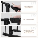 WOLTU Treppenschutzgitter 75–97 cm Metall – Sicherheitstor mit Auto-Close für Treppen – Bild 5