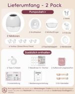 Lulia Elektrische Doppel-Milchpumpe Handsfree – 4 Modi, 9 Stufen, 2er Set – Bild 7