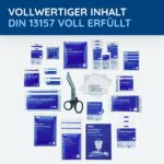 FLEXEO Erste-Hilfe-Koffer DIN 13157:2021 – Verbandkasten gefüllt mit Wandhalterung für Betrieb & Zuhause – Bild 7