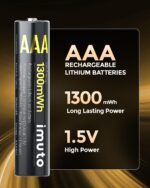 iMuto AAA Lithium Akkus 8er Pack mit USB-C Ladegerät – 1300mWh Wiederaufladbare Batterien – Bild 2
