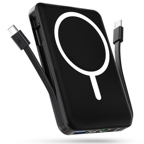 Podoru 10000mAh MagSafe Power Bank mit USB-C PD 20W – Kabellos für iPhone 12-17