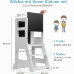 KIDINIX Lernturm höhenverstellbar mit Whiteboard & Kreidetafel – Montessori Küchenhilfe für Kleinkinder – Bild 2