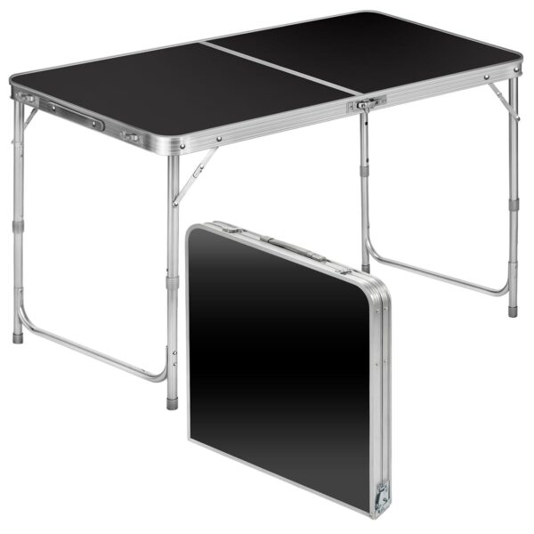 120 x 60 cm Aluminium Klapptisch mit 3-fach Höhenverstellung – Multifunktionstisch für Camping & Garten