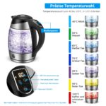 FOR ME Glas Wasserkocher 1,8L – Temperaturwahl 40–100°C mit LED-Beleuchtung & Warmhaltefunktion – Bild 2