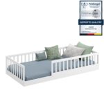 CADANI Timi Bodenbett 90x200 cm – Montessori Kinderbett bis 200 kg, abnehmbar