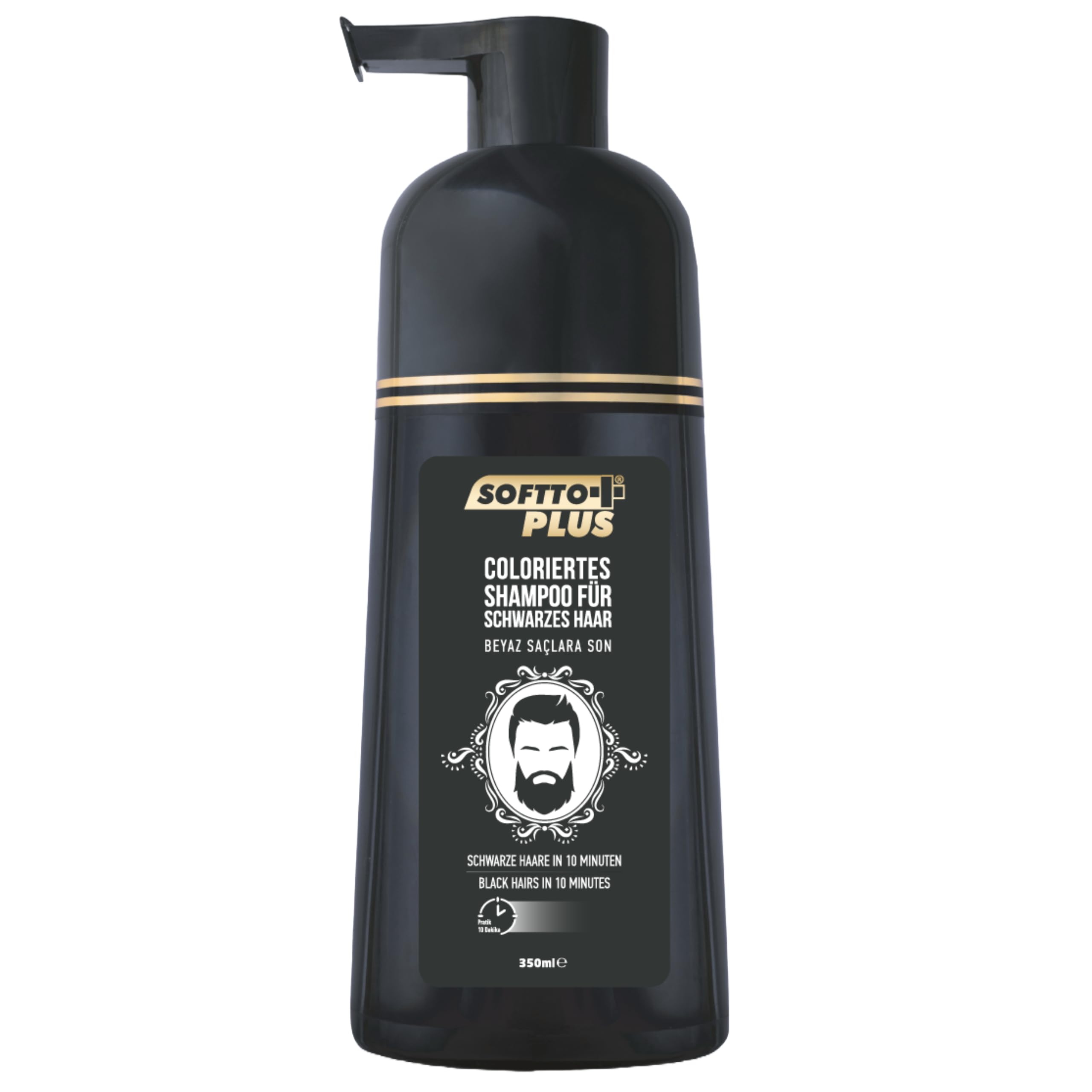 61JhrOneNdL._SY2560_.jpg Softto plus Schwarz-Haar Shampoo 350 ml – Graue Haare in 10 Min. abdecken für Damen & Herren – Bild 1