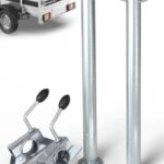 Tarpofix Anhängerstützen Set 600mm – 300kg Stützlast mit Klemmhalter & verzinktem Stahl