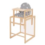 roba Kombi-Hochstuhl Holz natur – 2in1 Kinderhochstuhl wandelbar zu Tisch & Stuhl