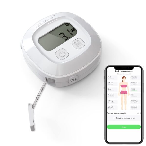 arboleaf Smart Körperumfangmaßband mit Bluetooth & App – 12 Körpermasse tracken