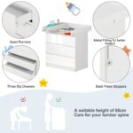 WOLTU Wickelkommode 86 cm mit Wickelaufsatz – Ergonomischer Wickeltisch mit 3 Schubladen – Bild 4