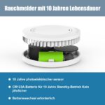 XINDUM Rauchmelder 4er Set – 10 Jahre Batterie, TÜV-zertifiziert, ohne Bohren – Bild 4