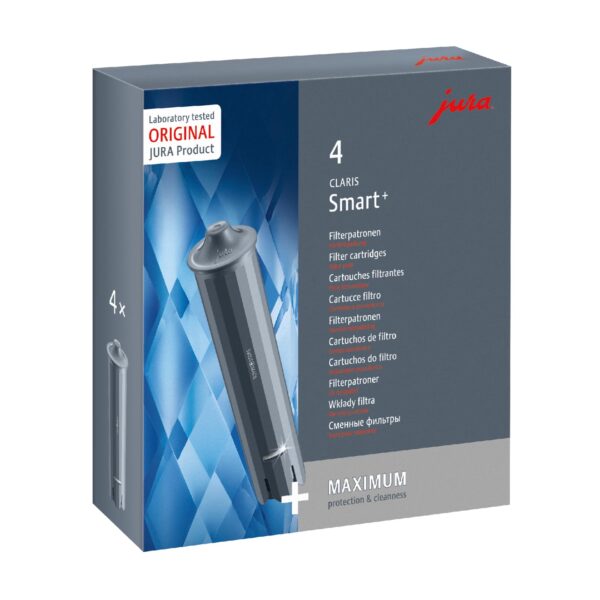 JURA CLARIS Smart+ Filterpatrone 4er-Pack – TÜV-zertifiziert mit RFID-Filtererkennung