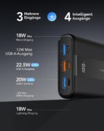 VRURC Powerbank 20000mAh mit 22,5W Schnellladen – USB-C & 6 Ports für iPhone, Samsung & Tablets – Bild 4