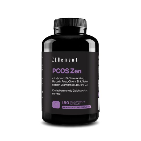 PCOS Zen – Myo-Inositol & D-Chiro-Inositol Komplettformel – 180 vegane Kapseln