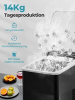 FOHERE Tragbare Eiswürfelmaschine 14 kg/24h – Selbstreinigend mit 2 Grössen – Bild 3