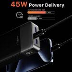 JUOVI Powerbank 20000mAh 45W – Schnellladung mit 4 Anschlüssen für Smartphone, Laptop & Tablet – Bild 2