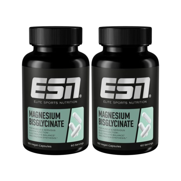 ESN Magnesium Caps 2x120 Kapseln – 194 mg Magnesiumbisglycinat für Energie & Muskelfunktion