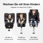 Feakaou Reboarder 360° Kindersitz mit Isofix – 0–12 Jahre, drehbar & mitwachsend – Bild 5
