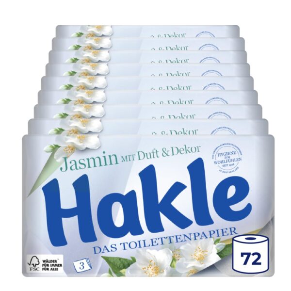 Hakle Toilettenpapier Jasmin 72er Pack – 3-lagig mit Jasminduft & FSC-zertifiziert