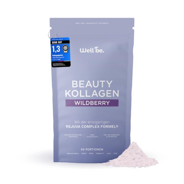 Wellbe Kollagen Pulver Wildberry – Hochdosiert mit Peptan & Hyaluron für strahlende Haut
