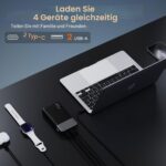 JUOVI Powerbank 20000mAh 45W – Schnellladung mit 4 Anschlüssen für Smartphone, Laptop & Tablet – Bild 3