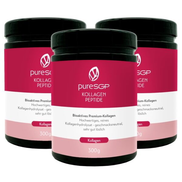 pureSGP® Kollagen 3x300g – Bioaktive Peptide mit Vitamin C & Biotin für Haut & Haare