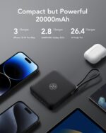 VRURC Powerbank 20000mAh mit 4 Kabeln – 22.5W Schnellladung für alle Geräte – Bild 5