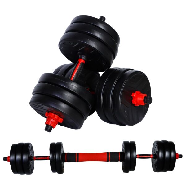 CCLIFE 2-in-1 verstellbares Hantelset – Kurz- & Langhanteln 20–40 kg mit Schaumstoffgriff