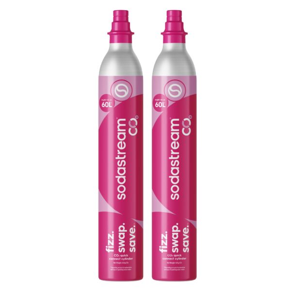 Sodastream Quick Connect CO2-Zylinder 2er-Pack – 120L Sprudelwasser für Terra, Duo, Crystal 3.0
