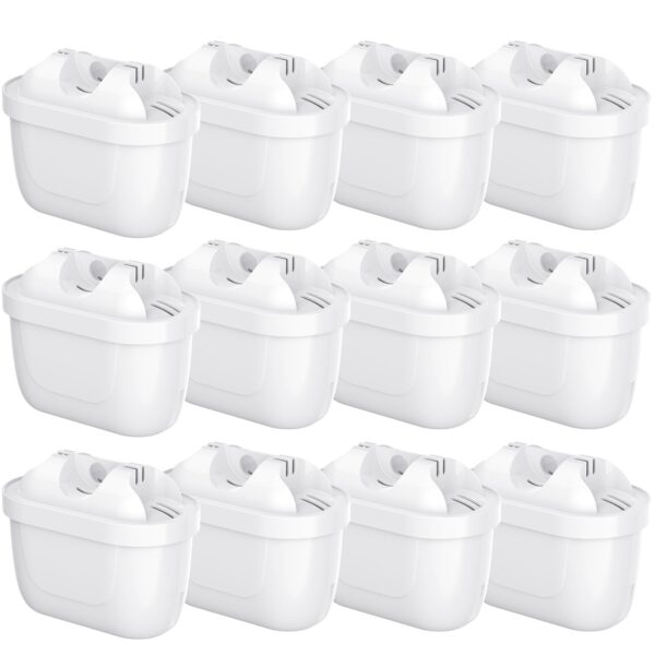 VILLAPOOL 12er Pack Wasserfilter Kartuschen – Kompatibel mit Brita Maxtra+