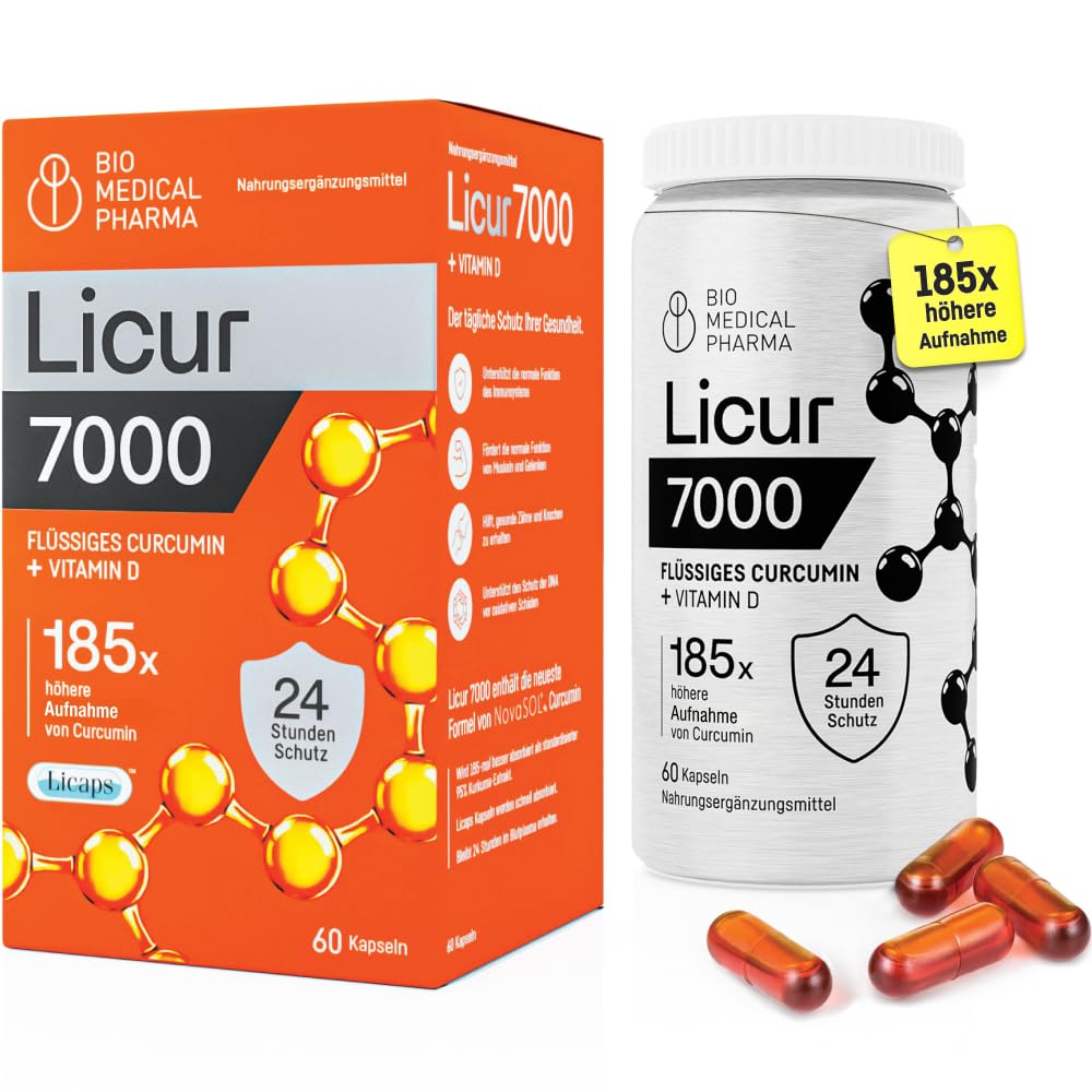61NTwRW4SZL._SY1000_.jpg Licur 7000 – Mizellares Curcumin mit 185x Bioverfügbarkeit & Vitamin D3 – 60 Kapseln – Bild 1