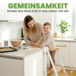 Lernturm Montessori Bambus klappbar – Höhenverstellbar mit Kippschutz für Kinder ab 1 Jahr – Bild 8