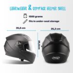 VINZ Kennet Integralhelm mit Sonnenblende – ECE 22.06 zertifiziert für Motorrad & Roller – Bild 5