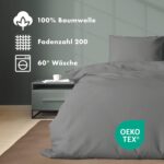 JACOBSON Bettwäsche 135x200 cm – Baumwolle Perkal Set mit Reisssverschluss – Bild 3